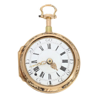 Swiss rose gold quarter repeating repoussé verge watch Circa 1750