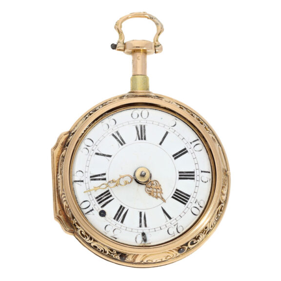 Swiss rose gold quarter repeating repoussé verge watch Circa 1750 Swiss rose gold quarter repeating repoussé verge watch Circa 1750