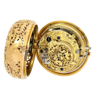 Early English 22K gold repeating repoussé verge Circa 1724-1744 Early English 22K gold repeating repoussé verge Circa 1724-1744