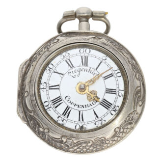 German/Danish silver pair cased repoussé verge watch Circa 1720