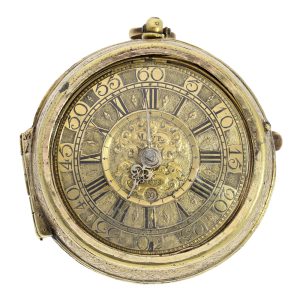 Large German silver-gilt pair cased verge watch Circa 1672-1714