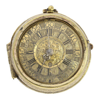 Large German silver-gilt pair cased verge watch Circa 1672-1714