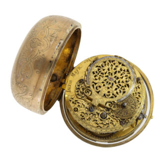 Large German silver-gilt pair cased verge watch Circa 1672-1714