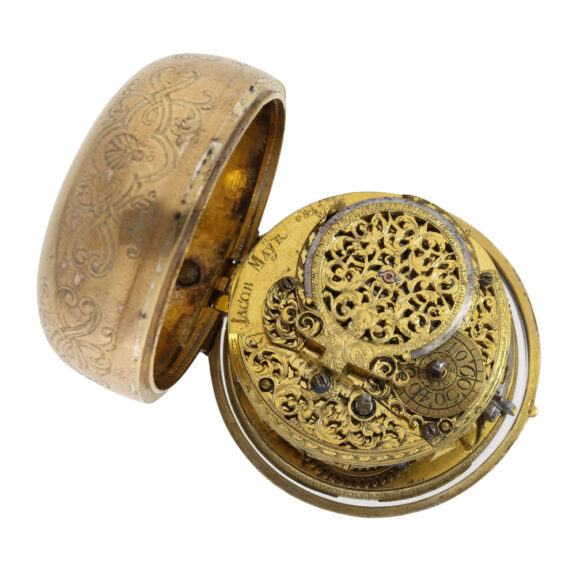 Large German silver-gilt pair cased verge watch Circa 1672-1714 Large German silver-gilt pair cased verge watch Circa 1672-1714