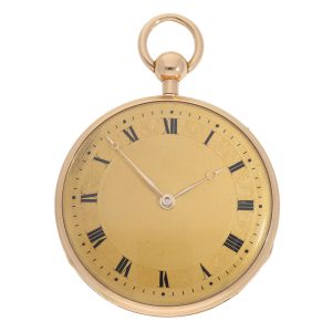 Swiss rose gold quarter repeating cylinder watch Circa 1810