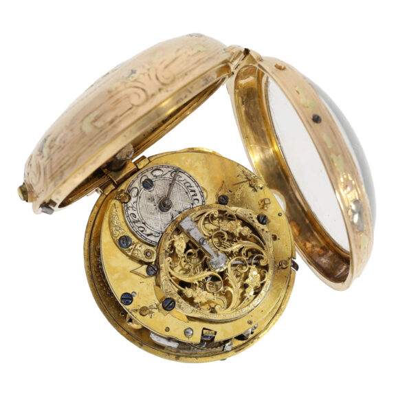 French four-coloured gold repeating à toc verge watch Circa 1760 French four-coloured gold repeating à toc verge watch Circa 1760