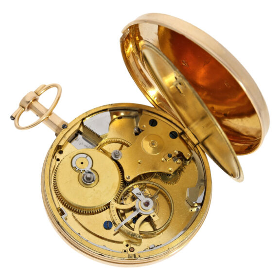 French rose gold centre seconds repeating à toc pocket watch Circa 1790 French rose gold centre seconds repeating à toc pocket watch Circa 1790