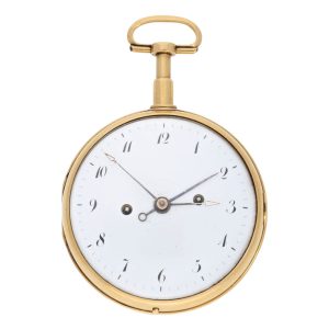 Belgian gold quarter repeating verge watch with alarm Circa 1810