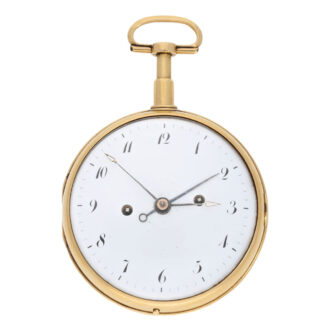 Belgian gold quarter repeating verge watch with alarm Circa 1810