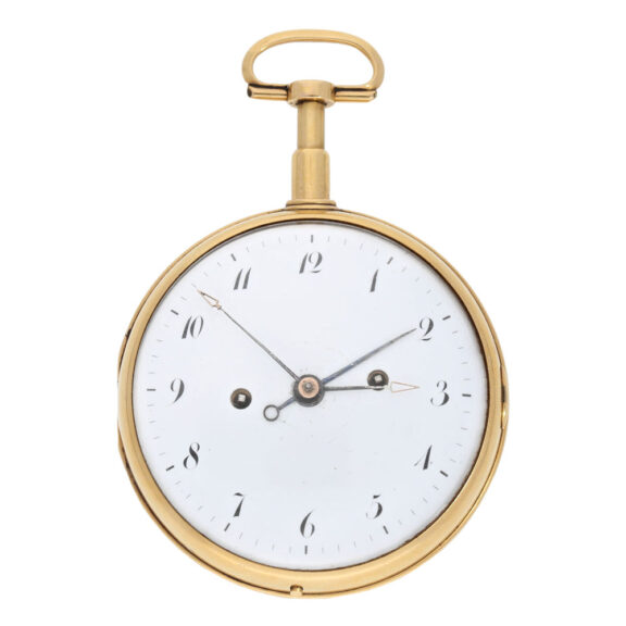 Belgian gold quarter repeating verge watch with alarm Circa 1810