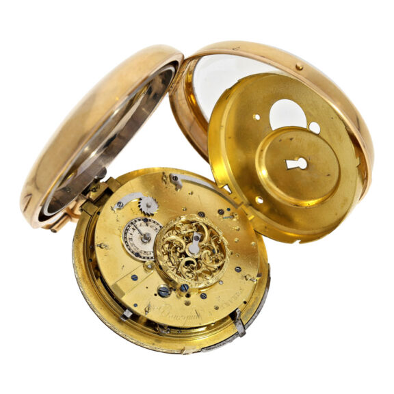 Belgian gold quarter repeating verge watch with alarm Circa 1810 Belgian gold quarter repeating verge watch with alarm Circa 1810