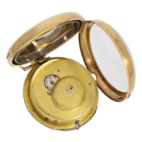 Belgian gold quarter repeating verge watch with alarm Circa 1810 Belgian gold quarter repeating verge watch with alarm Circa 1810