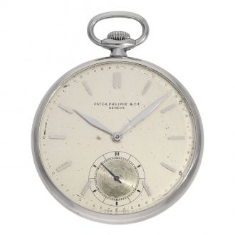Swiss stainless steel open faced lever pocket watch Circa 1930