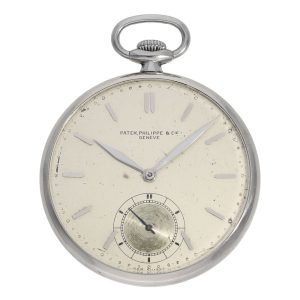 Swiss stainless steel open faced lever pocket watch Circa 1930