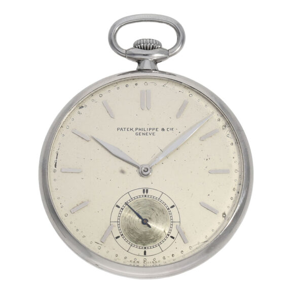 Swiss stainless steel open faced lever pocket watch Circa 1930