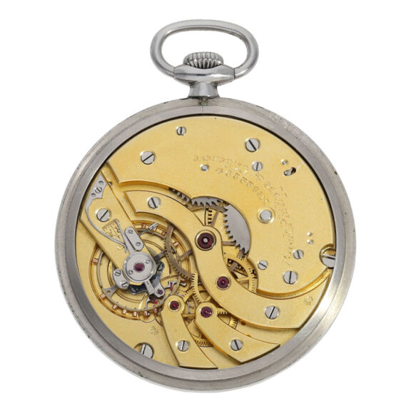 Swiss stainless steel open faced lever pocket watch Circa 1930 Swiss stainless steel open faced lever pocket watch Circa 1930