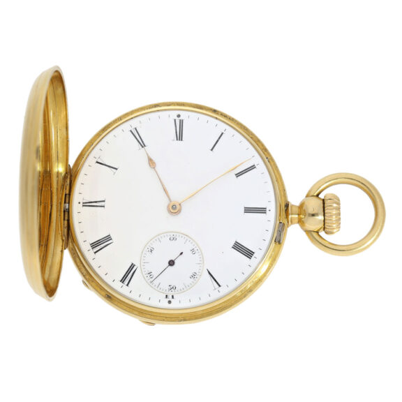Swiss 18K gold lever watch with crown winding Circa 1860 Swiss 18K gold lever watch with crown winding Circa 1860