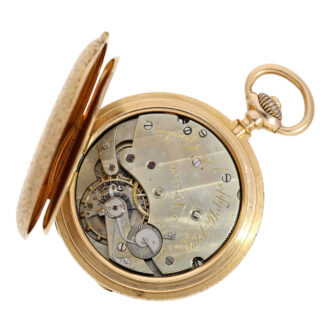Swiss 18K rose gold hunting cased pocket chronometer Circa 1882 Swiss 18K rose gold hunting cased pocket chronometer Circa 1882