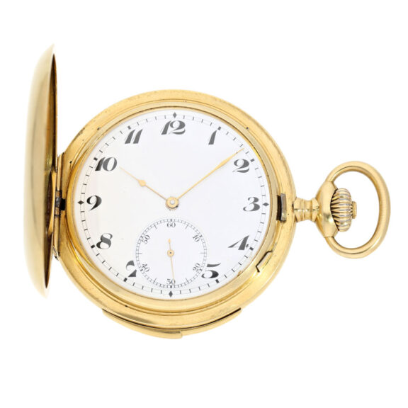Swiss gold minute repeating lever pocket watch Circa 1910