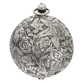 Important French silver hunting cased verge pendant watch Circa 1650