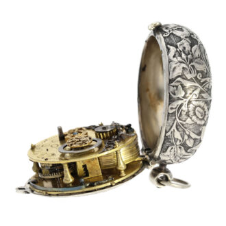 Important French silver hunting cased verge pendant watch Circa 1650