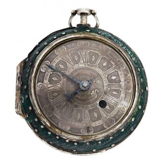 French pair cased oignon coach clock with striking mechanism Circa 1700