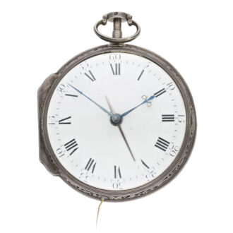 English silver quarter repeating coach clock Circa 1757-1783