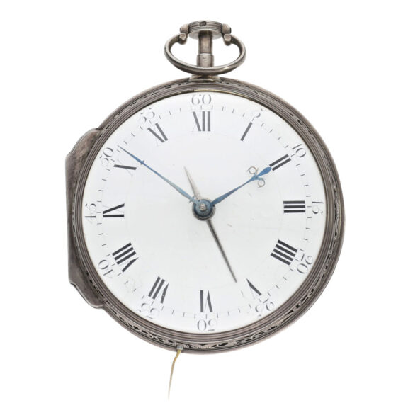 English silver quarter repeating coach clock Circa 1757-1783 English silver quarter repeating coach clock Circa 1757-1783