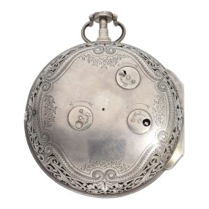 English silver quarter repeating coach clock Circa 1757-1783