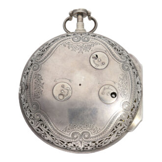 English silver quarter repeating coach clock Circa 1757-1783
