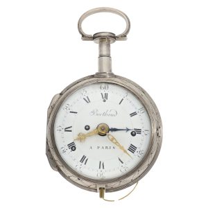 French silver grande sonnerie repeating coach clock Circa 1800