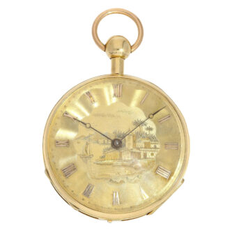 Swiss gold repeating musical cylinder watch Circa 1820 Swiss gold repeating musical cylinder watch Circa 1820