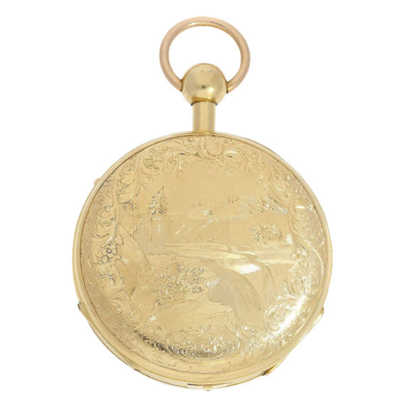 Swiss gold repeating musical cylinder watch Circa 1820 Swiss gold repeating musical cylinder watch Circa 1820