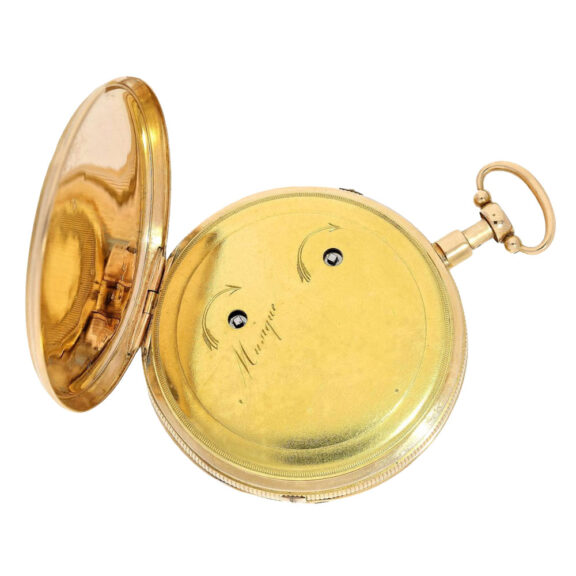 Swiss gold and enamel quarter repeating musical watch Circa 1820 Swiss gold and enamel quarter repeating musical watch Circa 1820
