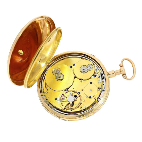 Swiss gold and enamel quarter repeating musical watch Circa 1820 Swiss gold and enamel quarter repeating musical watch Circa 1820