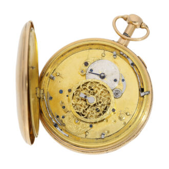 Swiss gold Jacquemart automaton with carillon strike Circa 1820 Swiss gold Jacquemart automaton with carillon strike Circa 1820