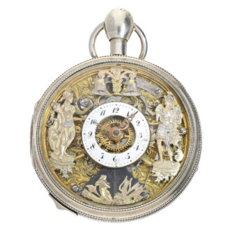 Swiss skeletonized repeating Jacquemart erotic verge Circa 1810