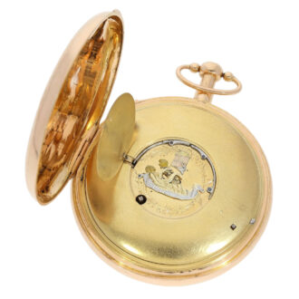 Swiss rose gold verge with carrillon and four automata Circa 1820 Swiss rose gold verge with carrillon and four automata Circa 1820