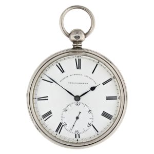 Very heavy English silver open faced chronometer Circa 1845