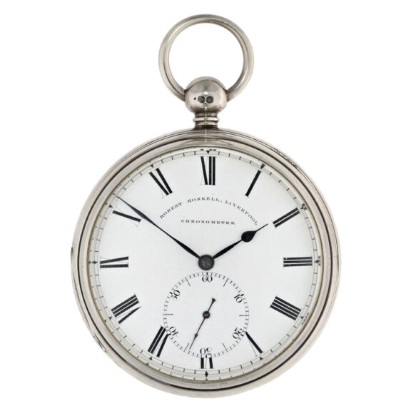 Very heavy English silver open faced chronometer Circa 1845 Very heavy English silver open faced chronometer Circa 1845