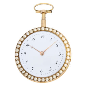 Important French gold and enamel repeating virgule watch Circa 1800