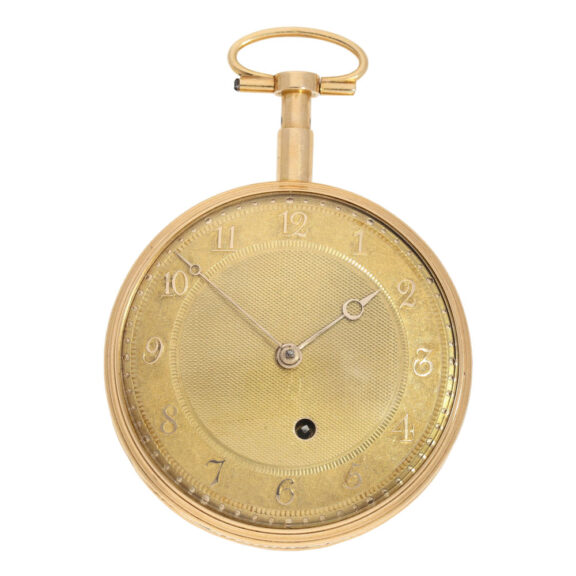 Swiss 18K gold open faced cylinder watch with automaton Circa 1820 Swiss 18K gold open faced cylinder watch with automaton Circa 1820