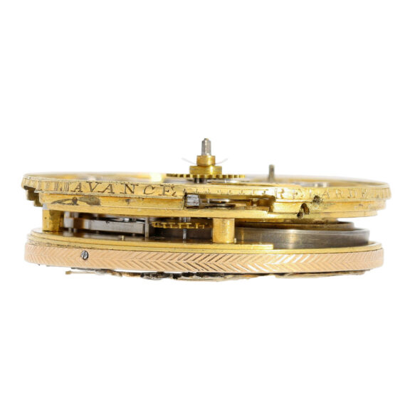 Swiss 18K gold open faced cylinder watch with automaton Circa 1820 Swiss 18K gold open faced cylinder watch with automaton Circa 1820