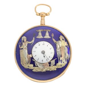 Swiss rose gold military figure automaton Jacquemart Circa 1810