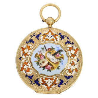 Swiss gold and enamel lever for the Ottoman market Circa 1840 Swiss gold and enamel lever for the Ottoman market Circa 1840