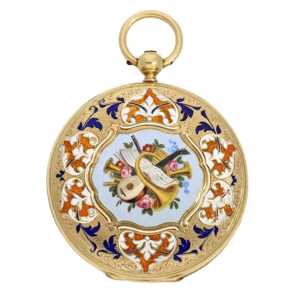 Swiss gold and enamel lever for the Ottoman market Circa 1840 Swiss gold and enamel lever for the Ottoman market Circa 1840