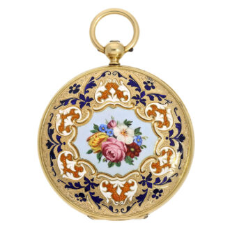 Swiss gold and enamel lever for the Ottoman market Circa 1840 Swiss gold and enamel lever for the Ottoman market Circa 1840