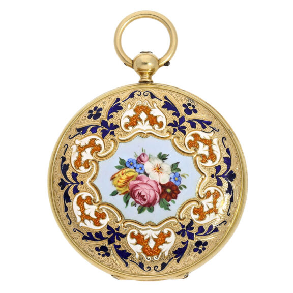 Swiss gold and enamel lever for the Ottoman market Circa 1840 Swiss gold and enamel lever for the Ottoman market Circa 1840