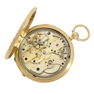 Swiss gold hunting cased quarter repeating lever watch Circa 1855