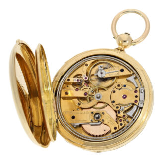Danish gold hunting cased quarter repeating lever Circa 1870 Danish gold hunting cased quarter repeating lever Circa 1870